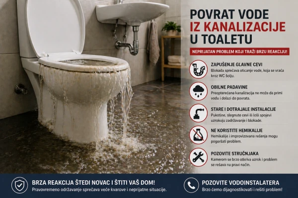 Povrat vode iz kanalizacije u toaletu