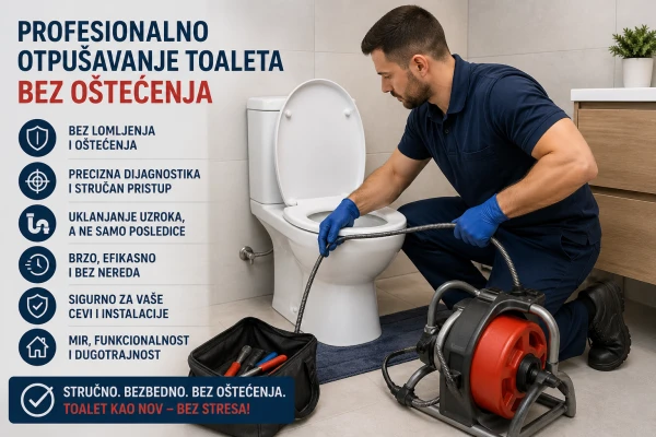 Profesionalno otpušavanje toaleta bez oštećenja